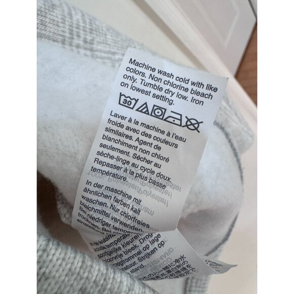 J.Crew Gray/White Funnel Neck Fleece Pullover Sweater L - Picture 5 of 6